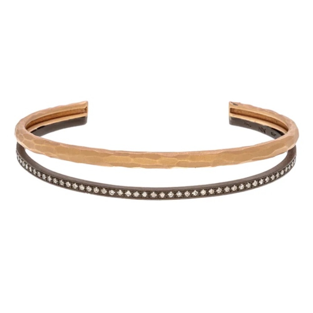 Nancy Newberg Rose Gold and Diamond Double Cuff